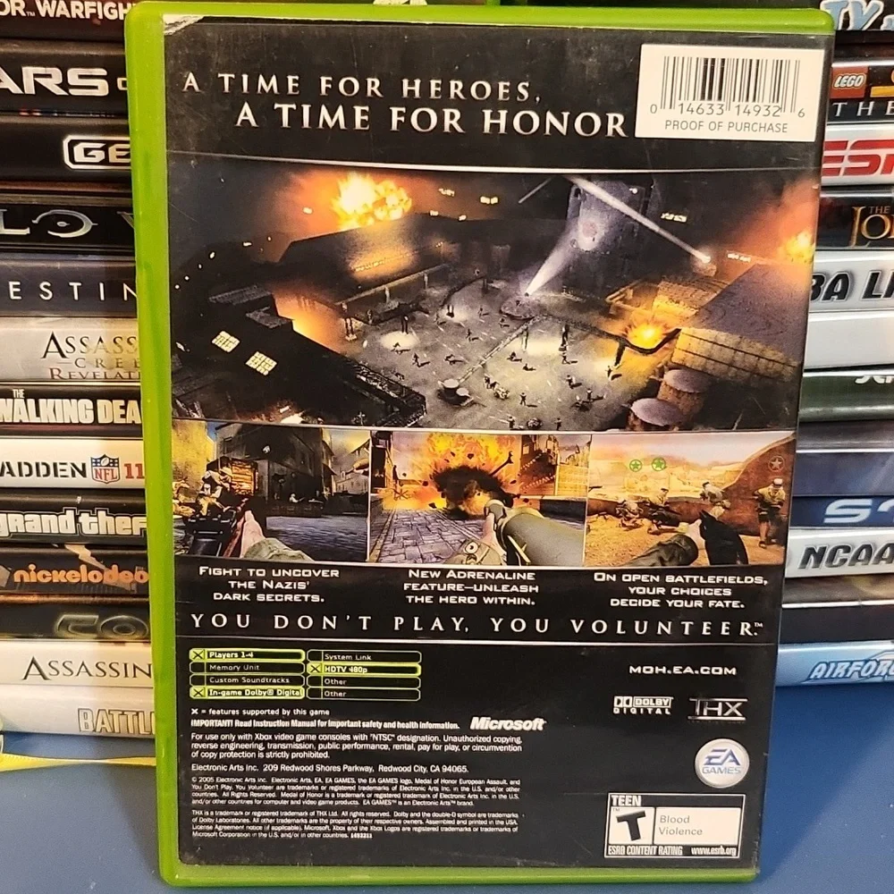 Original Xbox Medal Of Honor European Assult Pre Owned, Good Condition, Tested